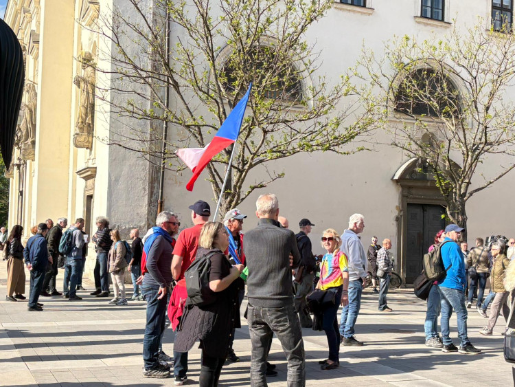 FOTOGALERIE: V Brně se protestovalo proti sjezdu sudetských Němců.