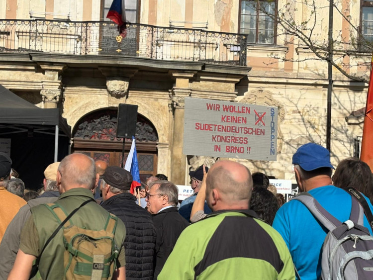 FOTOGALERIE: V Brně se protestovalo proti sjezdu sudetských Němců.
