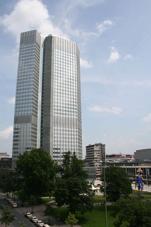 Sídlo Evropské centrální banky, tzv. Eurotower