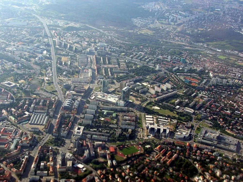 Praha 4 - letecký záběr