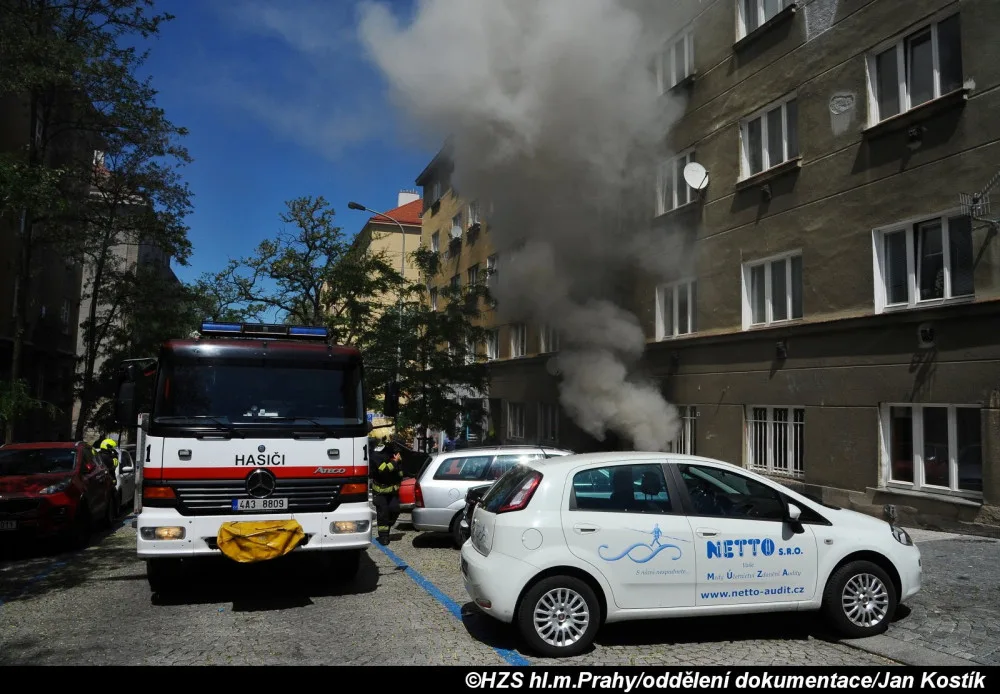 Požár v Praze.