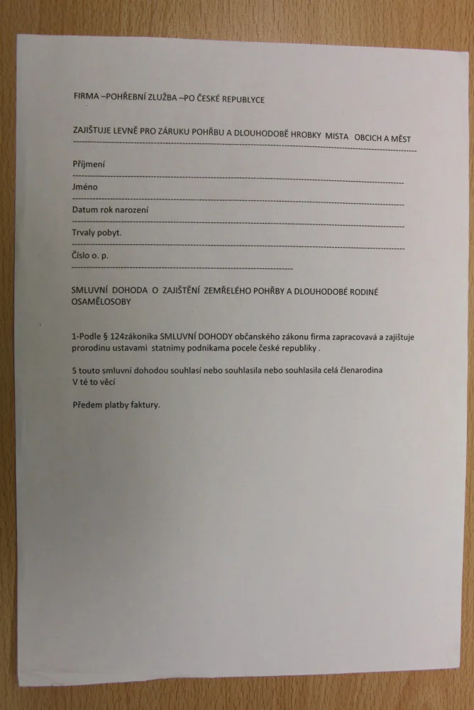 Formulář, který měl recidivista u sebe.
