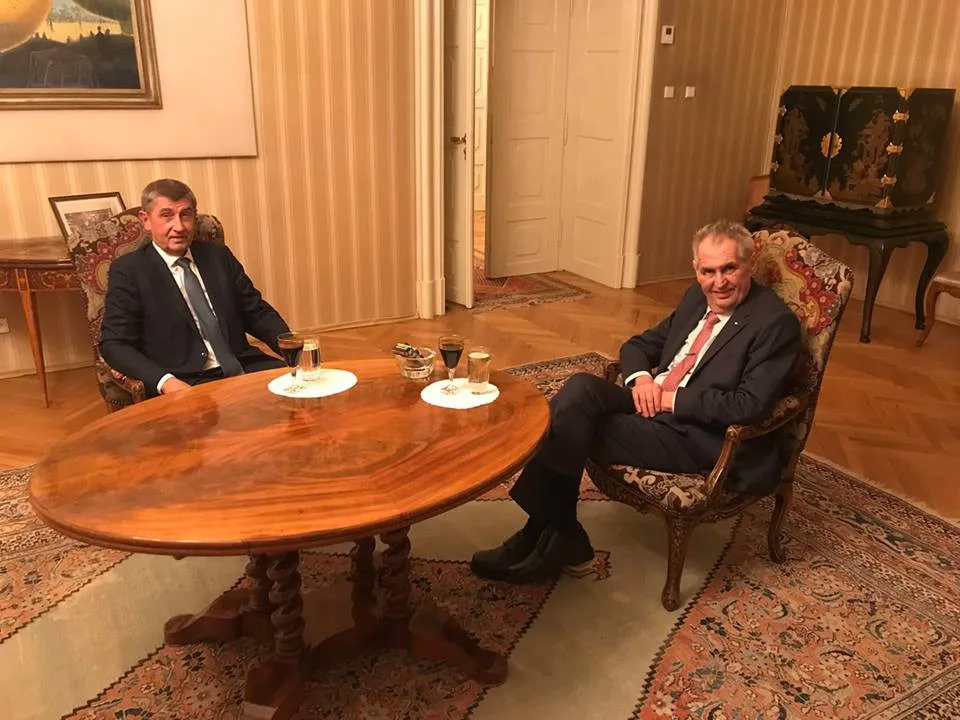 ilustrační foto, Andrej Babiš a Miloš Zeman.