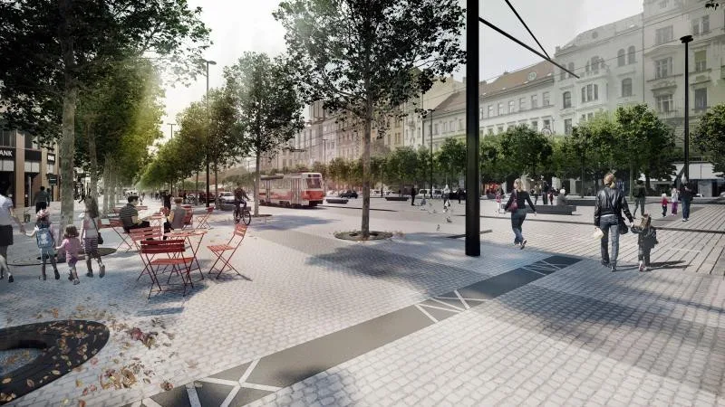 Jak bude vypadat Václavák po rekonstrukci? Vrátí se tramvaje a přibydou stromy.