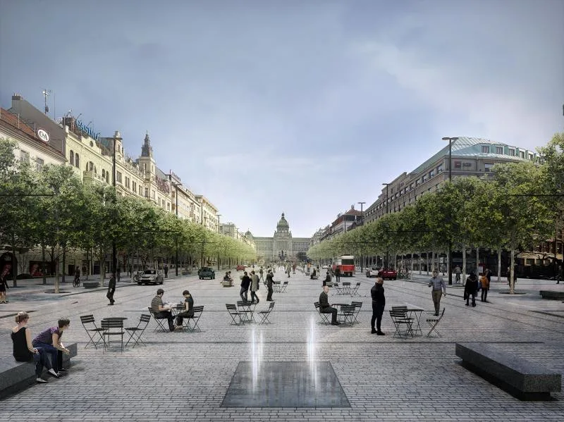 Jak bude vypadat Václavák po rekonstrukci? Vrátí se tramvaje a přibydou stromy.