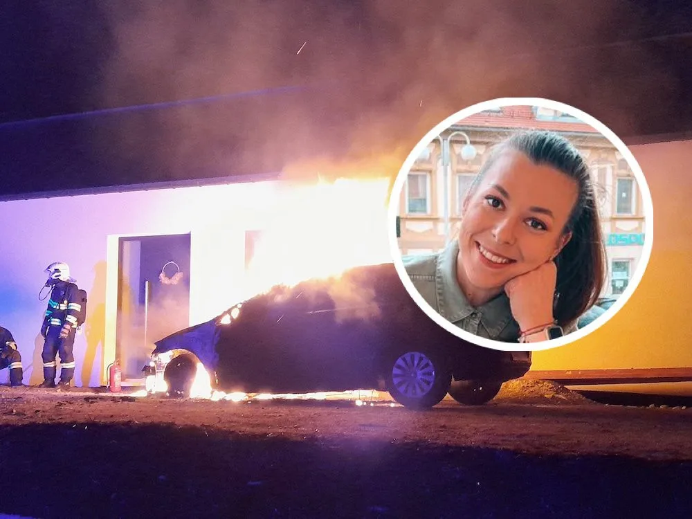 Útok na známou youtuberku. Uprostřed noci jí u domu v Kunraticích zapálili auto.