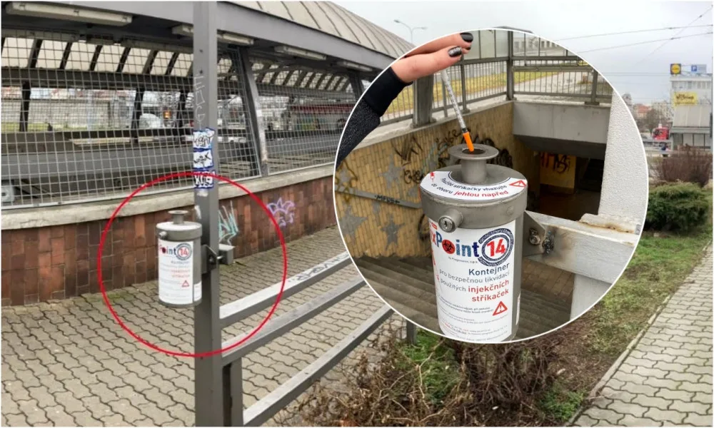 Kontejnery na použité injekční stříkačky se setkaly s úspěchem, umístěné jsou u nádraží nebo u Borského parku.