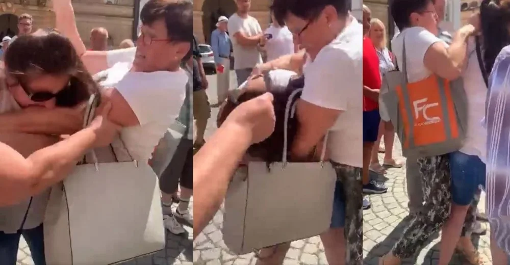 Příznivkyně Babiše napadla na jeho mítinku ženu, která akci rušila pískáním. Ta agresorku kousla do ruky.