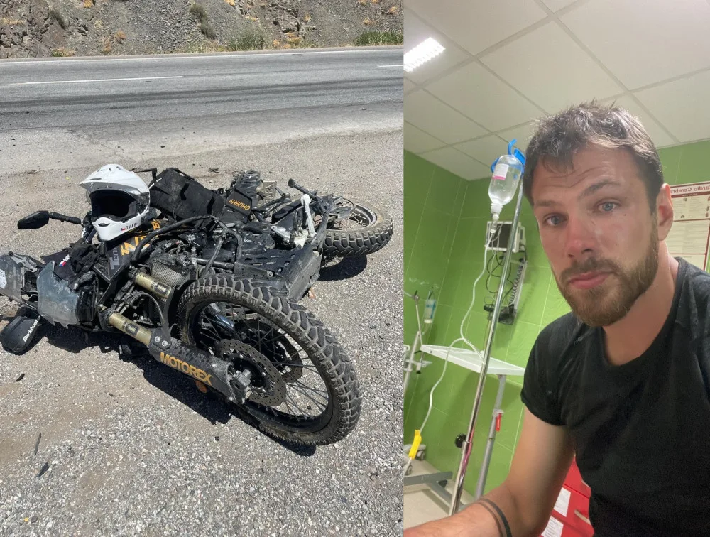 Čech havaroval v Íránu. Jela proti mně tři auta, a tak jsem na motorce vyskočil, popsal.