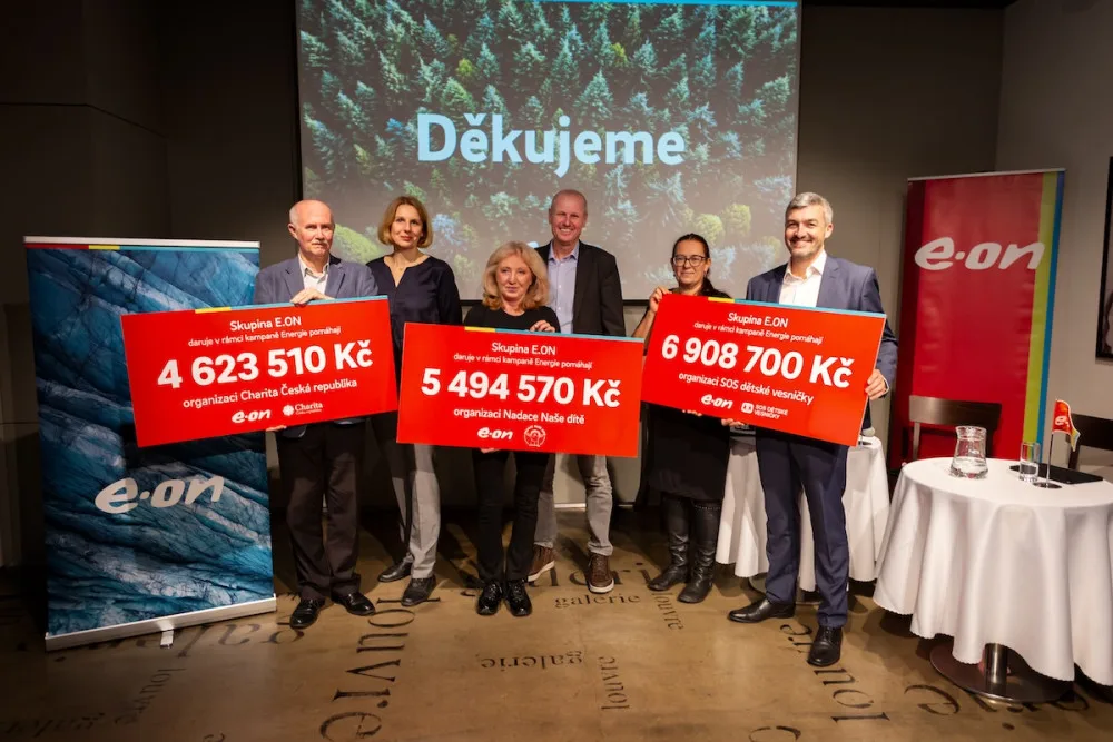 Zákazníci E.ONu díky svým úsporám energií poslali charitám 17 milionů korun.