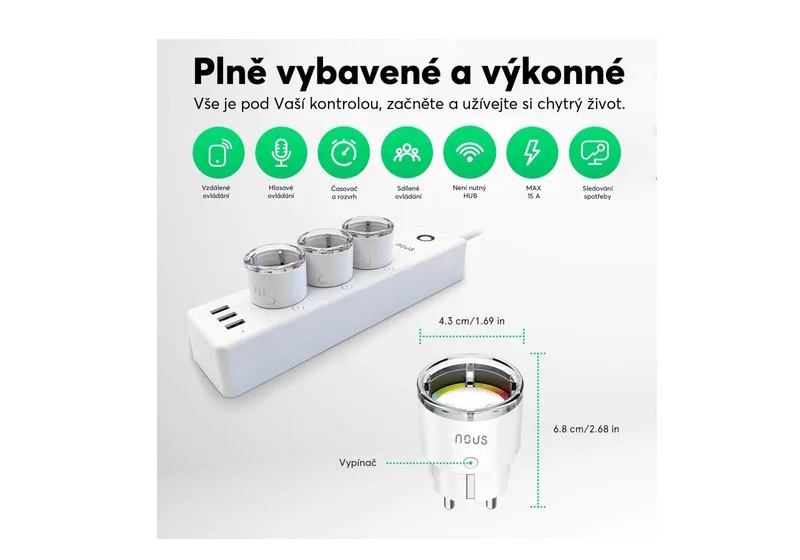 Chytrá zásuvka s měřením spotřeby