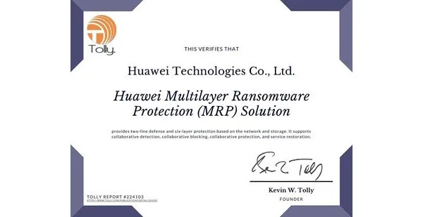 MWC 2024: Řešení Multilayer Ransomware Protection (MRP) od společnosti Huawei získává jako první certifikaci Tolly