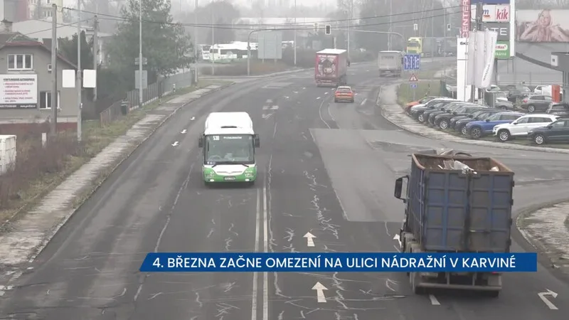 Řidiči pozor, v pondělí 4. března začíná dopravní omezení na ulici Nádražní v Karviné