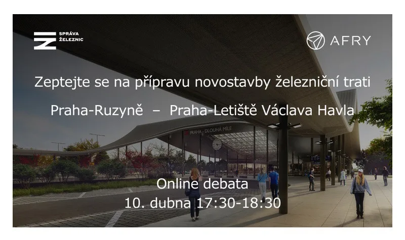 Zveme vás na on-line debatu k přípravě železniční trati z Prahy-Ruzyně na letiště!