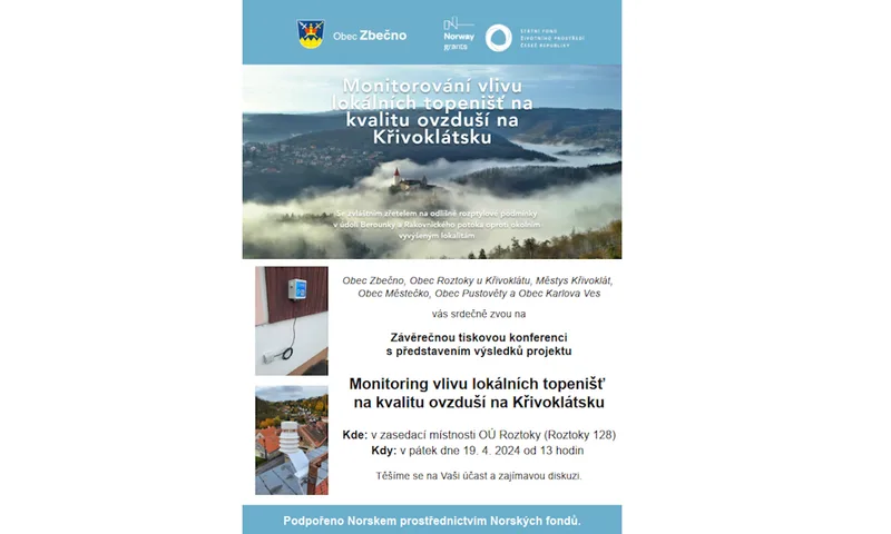 Monitorování vlivu lokálních topenišť na ozvduší na Křivoklátsku