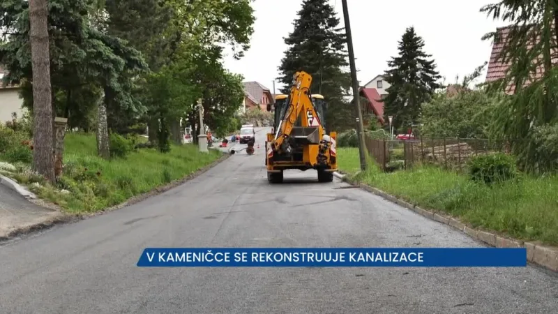 V Kameničce platí uzavírka kvůli rekonstrukci kanalizace, řidiči neprojedou
