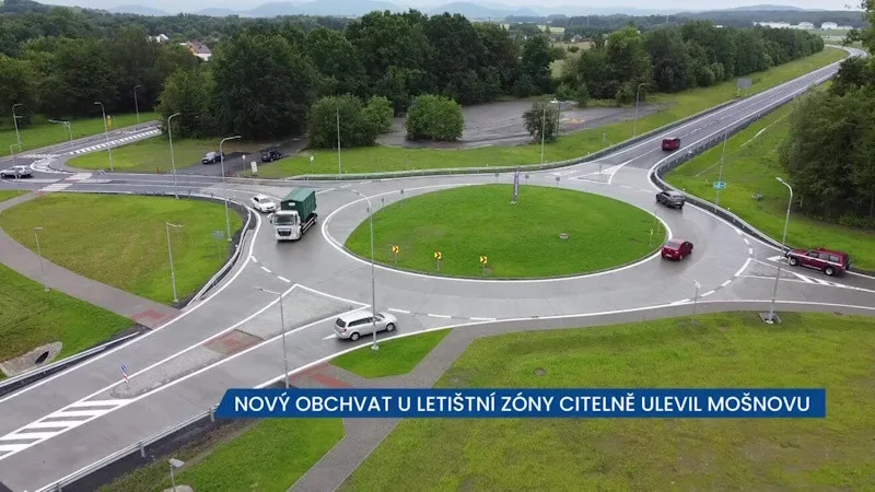 ŘSD otevřelo nový obchvat u letištní zóny v Mošnově, obci citelně uleví