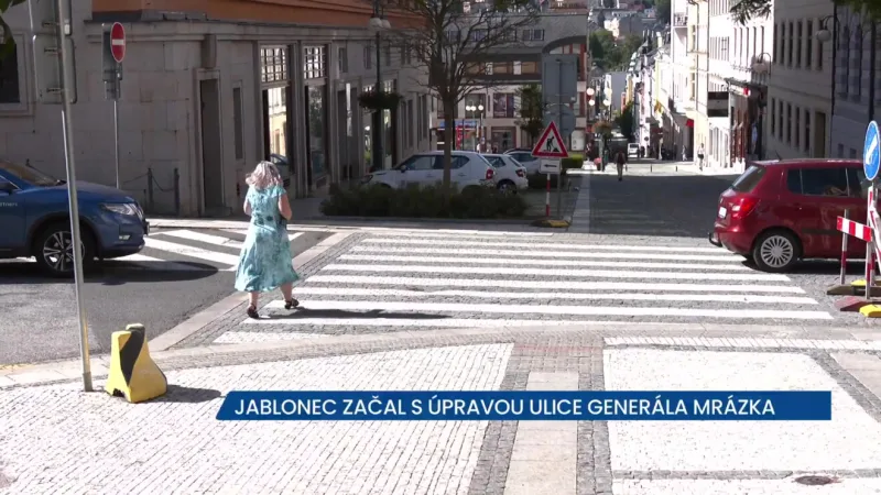 V centru Jablonce opravují rušnou silnici, práce ji od 3. července kompletně uzavřou