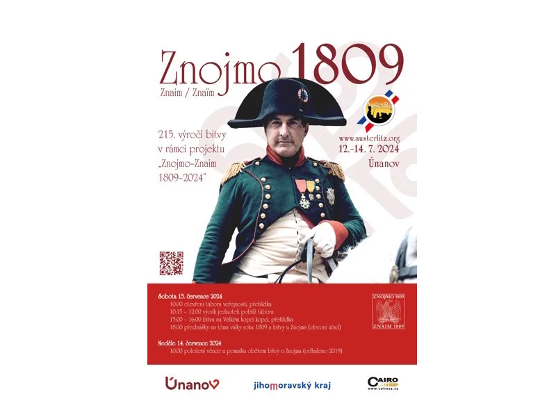 Napoleon oslaví státní svátek Francie se svými vojsky u Znojma