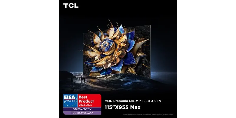 Společnost TCL získala tři prestižní ocenění organizace EISA pro období 2024-2025 a představila největší QD-Mini LED televizor na světě s úhlopříčkou 115"