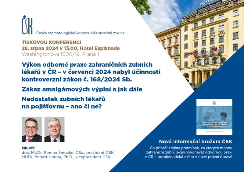 Tisková konference České stomatologické komory – 28. srpna 2024