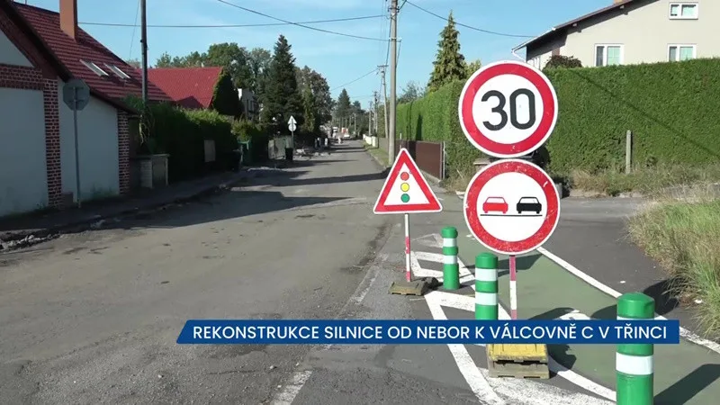 V Třinci probíhá rekonstrukce silnice od Nebor k Válcovně C, úsekem se projíždí kyvadlově