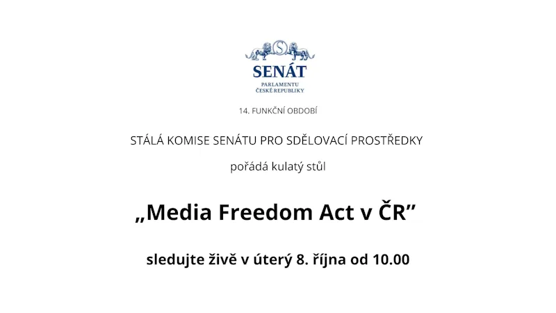 Živě kulatý stůl: Media Freedom Act v ČR