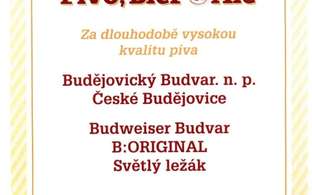 Výroční cena Pivo Bier Ale