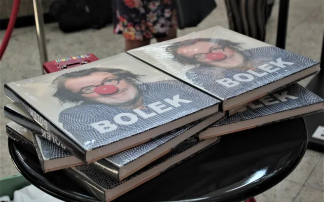 Bolek Polívka na křestu své knihy.