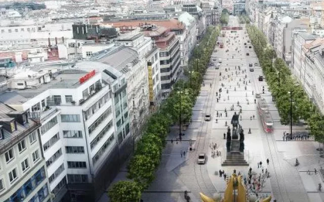 Jak bude vypadat Václavák po rekonstrukci? Vrátí se tramvaje a přibydou stromy.