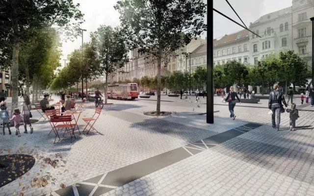 Jak bude vypadat Václavák po rekonstrukci? Vrátí se tramvaje a přibydou stromy.