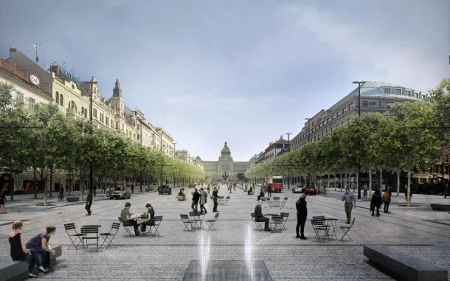 Jak bude vypadat Václavák po rekonstrukci? Vrátí se tramvaje a přibydou stromy.