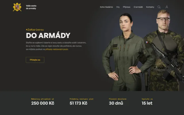 Ukázka staré verze webu