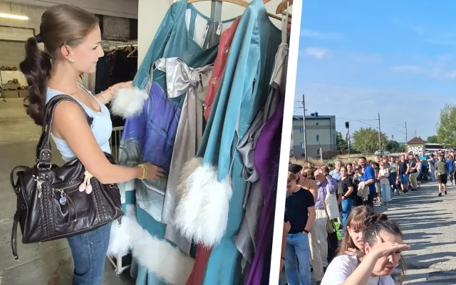 VIDEO: Radost i trápení ve frontě. Výprodej kostýmů v Olomouci čelil kritice