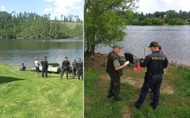 Mezi rybáře na Hracholusky opět vyrazili policisté. Cizinci byli nejvzornější
