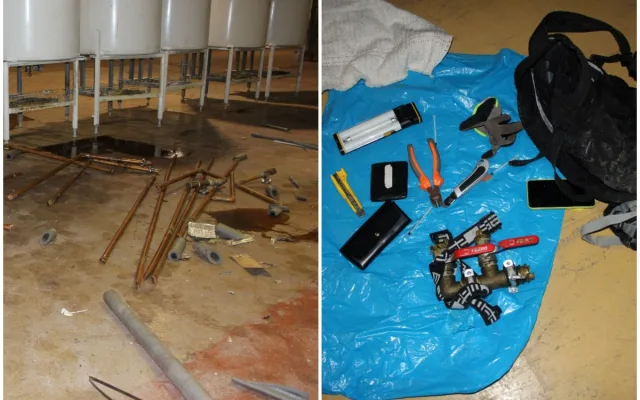 Tři zloději v bývalé pekárně v Jihlavě kradli měděné trubky. Vyrušila je policie