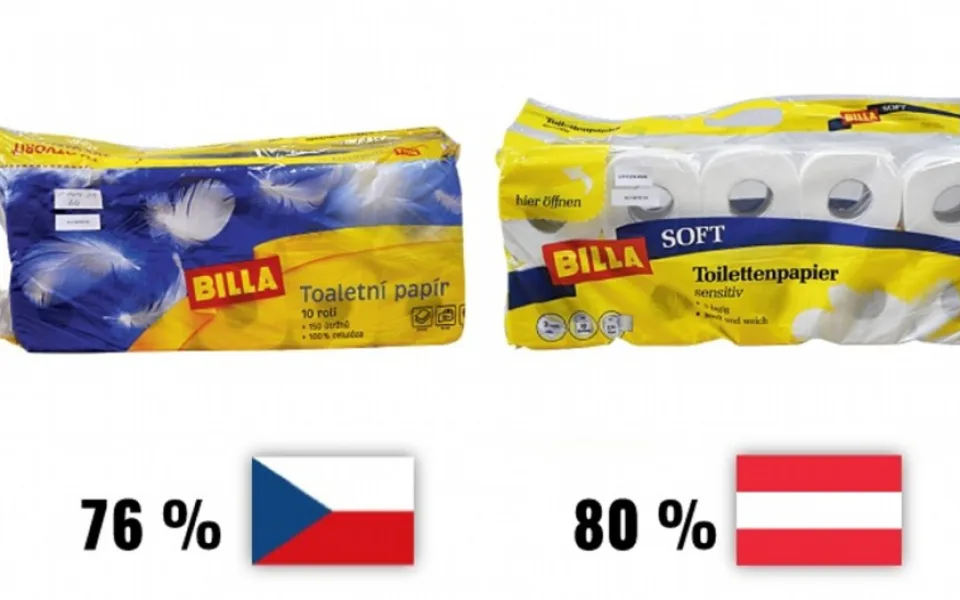 Dvojí kvalita toaletního papíru.