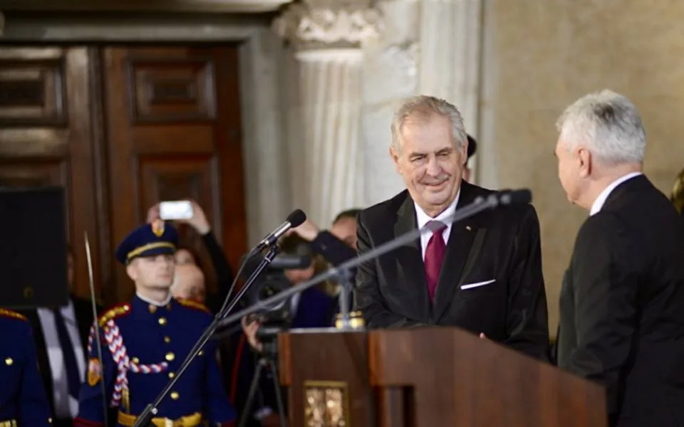 Miloš Zeman na inauguraci.