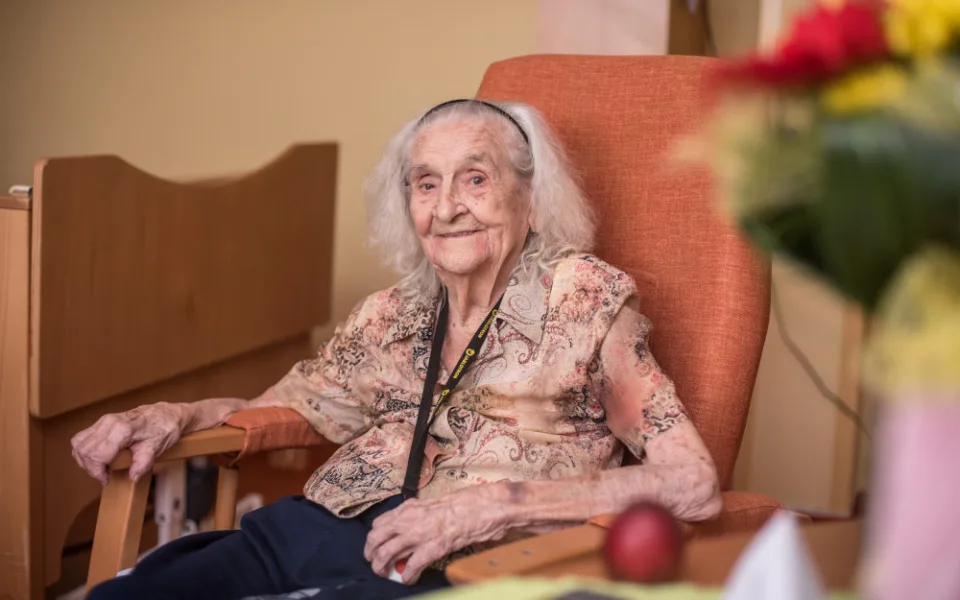 Paní Božena Moravcová z Českých Budějoic oslavila 101. narozeniny.