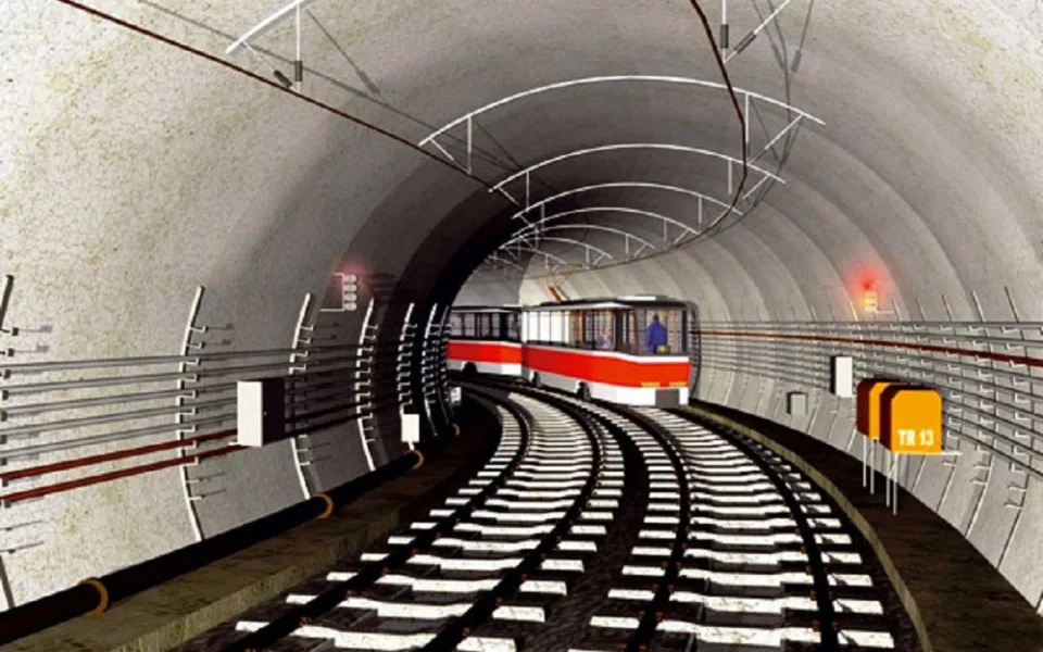Vizualizace podzemní tramvaje.