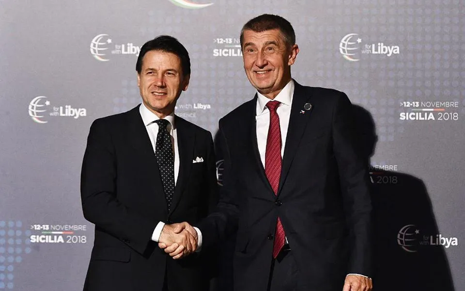 Andrej Babiš s italským premiérem Guiseppe Contem.