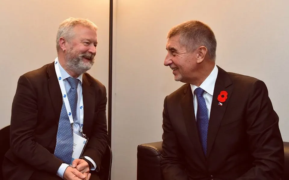 Andrej Babiš s prezidentem Facebooku pro Evropu.