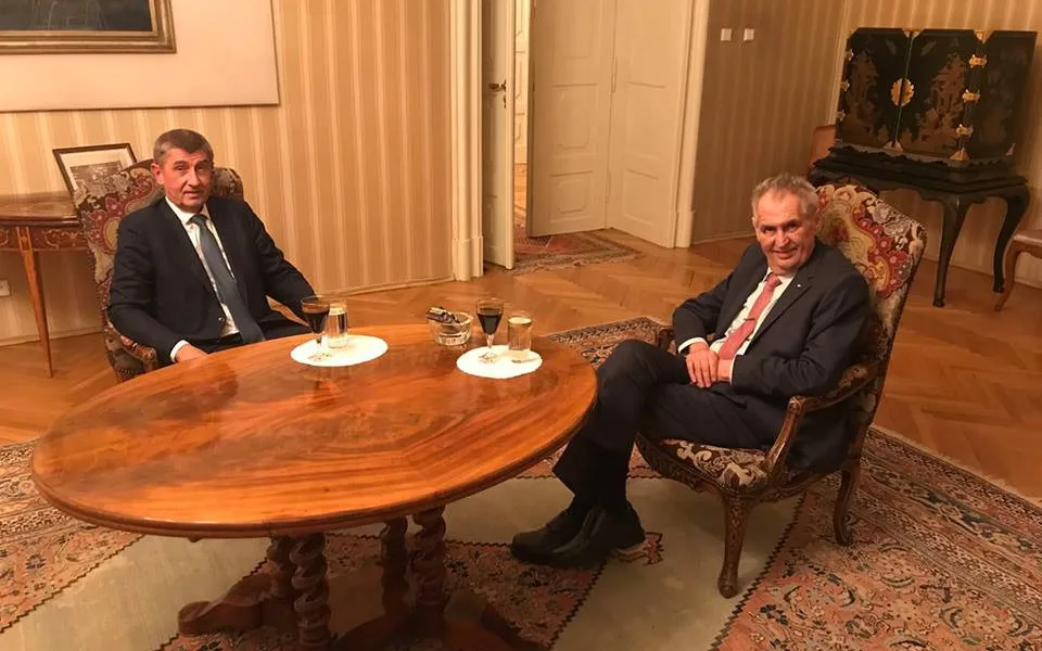 ilustrační foto, Andrej Babiš a Miloš Zeman.