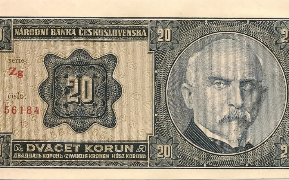 Alois Rašín na dvacetikoruně.