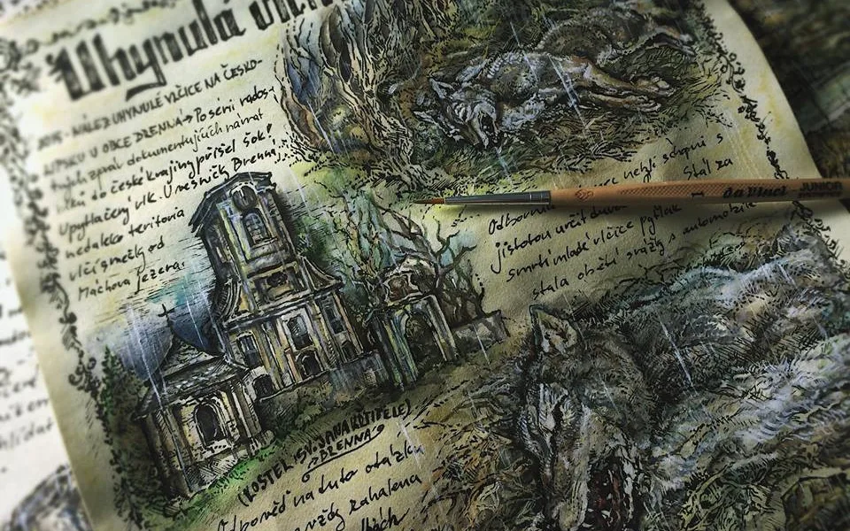 Uchvatné kresby Karolíny Wellartové jsou hlavní částí připravované knihy Přicházejí vlci.