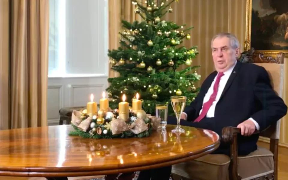 Miloš Zeman při proslovu.