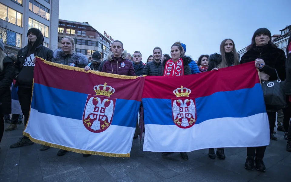 Demonstrace na Václavské náměstí.