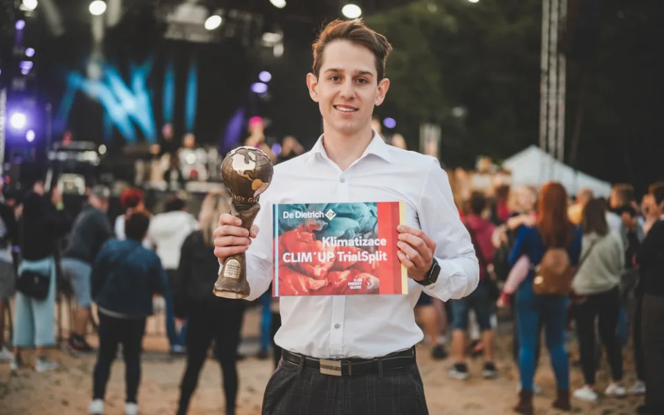 Vítěz kategorie Vzduch, studentský start-up Luftio a jeho spoluzakladatel Josef Tatíček