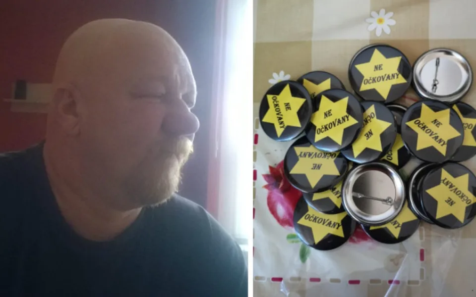 Neočkovaný. Známý antisemita na sebe opět upozornil, tentokrát plackami s židovskou hvězdou.