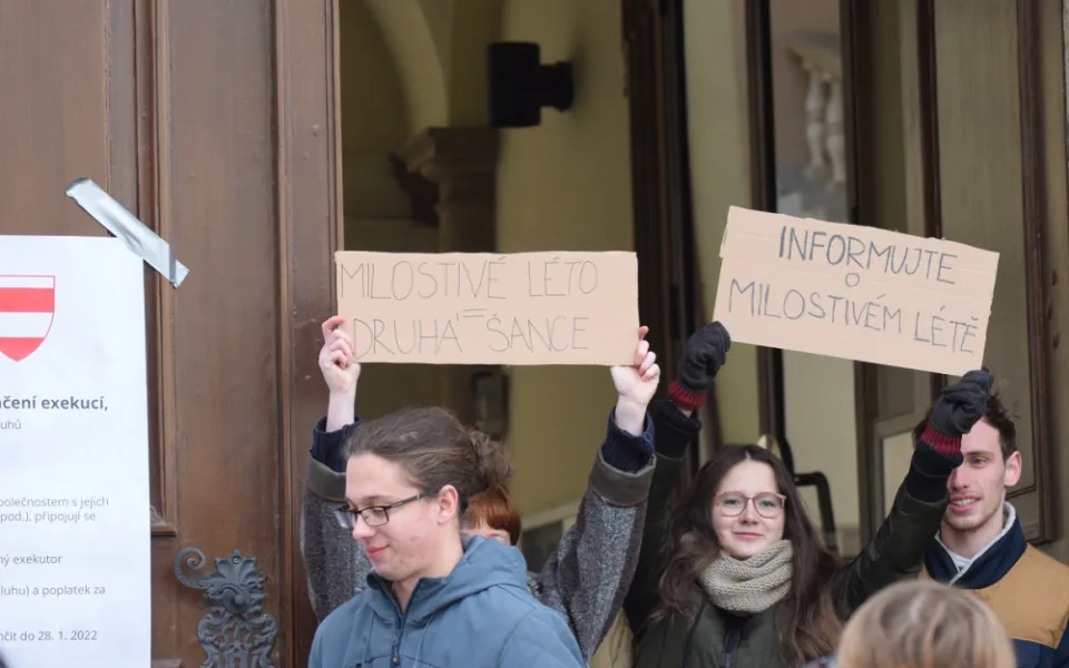 Happening studentů.